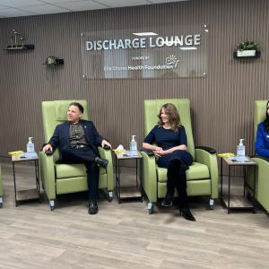 Hospital officials say a new 'discharge lounge' is improving wait times, and encourage a province-wide rollout
