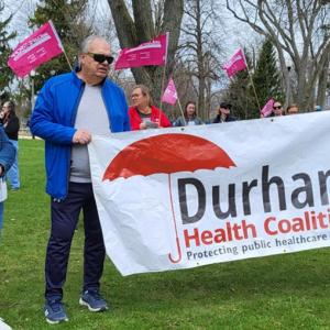 Health care workers protest declining working conditions and patient care at Oshawa hospital