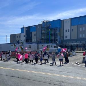Striking CUPE workers block access to Cape Breton health-care complex