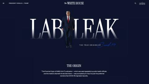 'Lab Leak,' a flashy page on the virus' origins, replaces government COVID sites