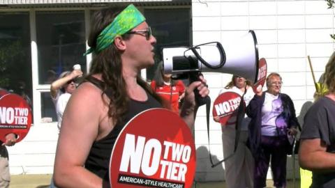 Protests held as Alberta's dual-practice system opens