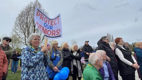 Delta residents rally for seniors' care, denounce 'broken' promise