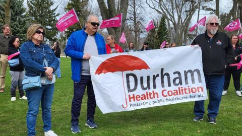 Health care workers protest declining working conditions and patient care at Oshawa hospital