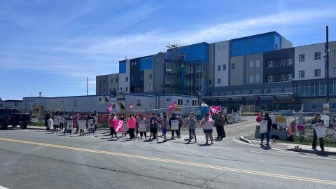 Striking CUPE workers block access to Cape Breton health-care complex