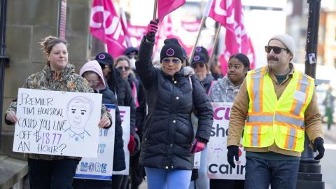 Striking long-term care workers say if Tim Houston, Barbara Adams spent a day in their shoes, 'they'd cry at what they saw'