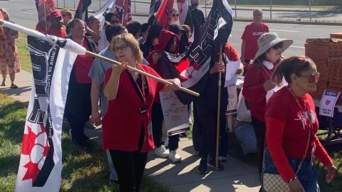 'We can't keep going at this rate': Health-care workers rally at Peter Lougheed Centre